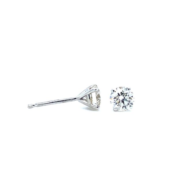 14k White Gold Diamond Stud Earrings .73ctw - Image 2