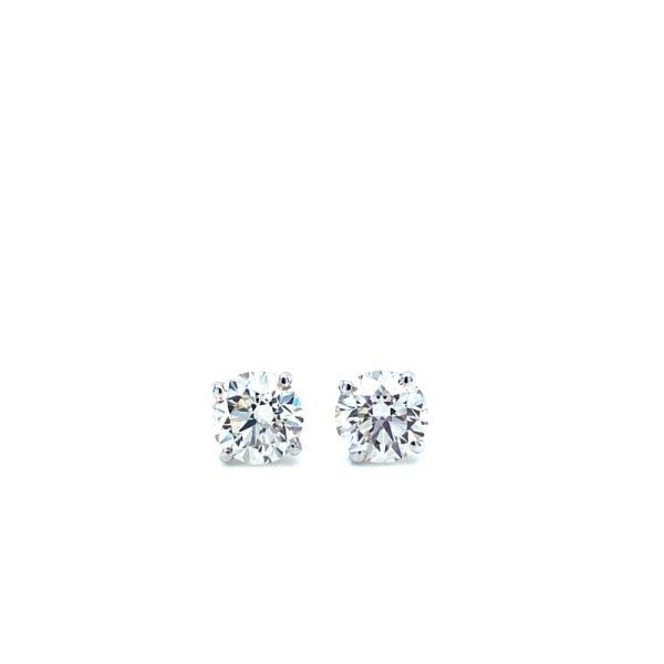 14k White Gold Diamond Stud Earrings .73ctw