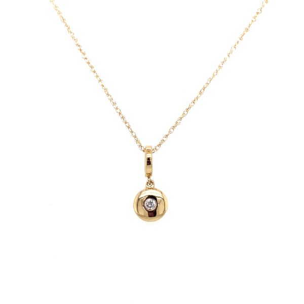 14k Yellow Gold Small Diamond Pendant - Image 2