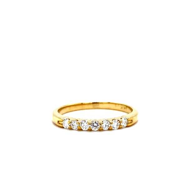 14k Yellow Gold Diamond Shared Prong Wedding Band .25ctw