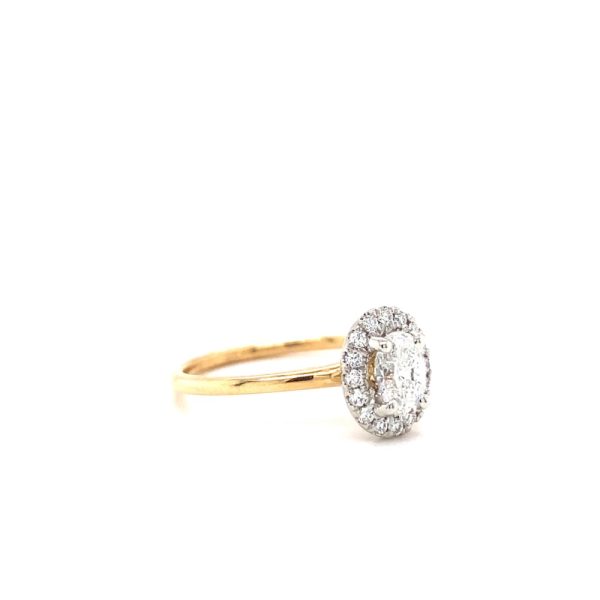 14k Two Tone Gold Diamond Halo Engagement Ring - Image 2