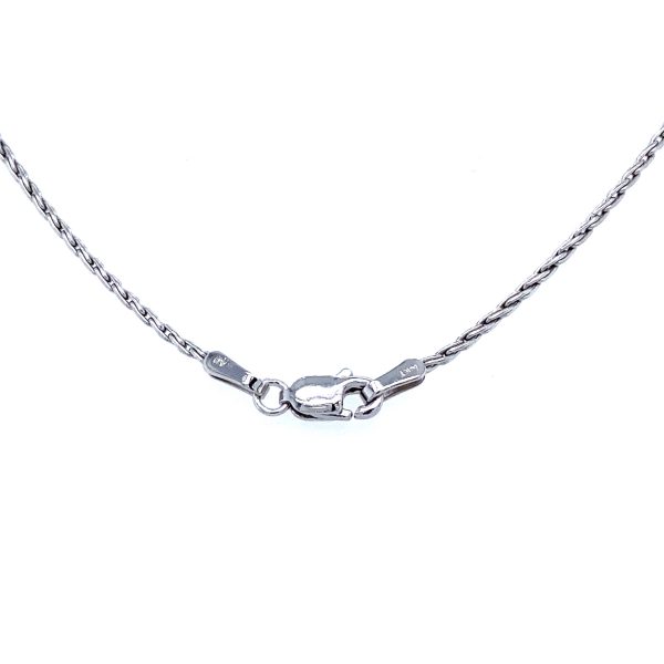 14k White Gold 18 Inch Parisian Wheat Chain Necklace - Image 3