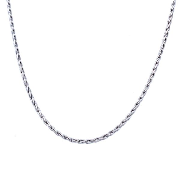 14k White Gold 18 Inch Parisian Wheat Chain Necklace