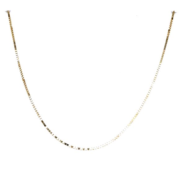 14k Yellow Gold 16 Inch Small Box Chain Necklace