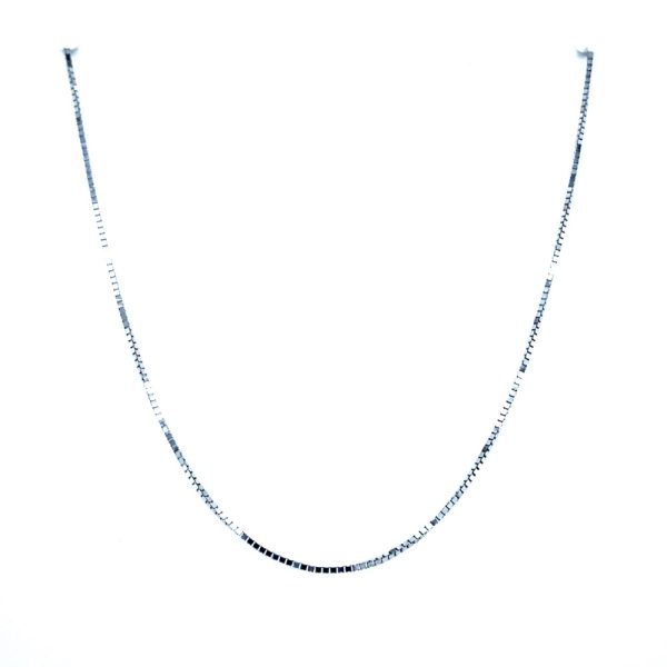 14k White Gold 24 Inch Adjustable Box Chain