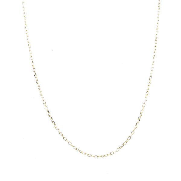 14k Yellow Gold 16 Inch Diamond-Cut Cable Chain 0.8mm