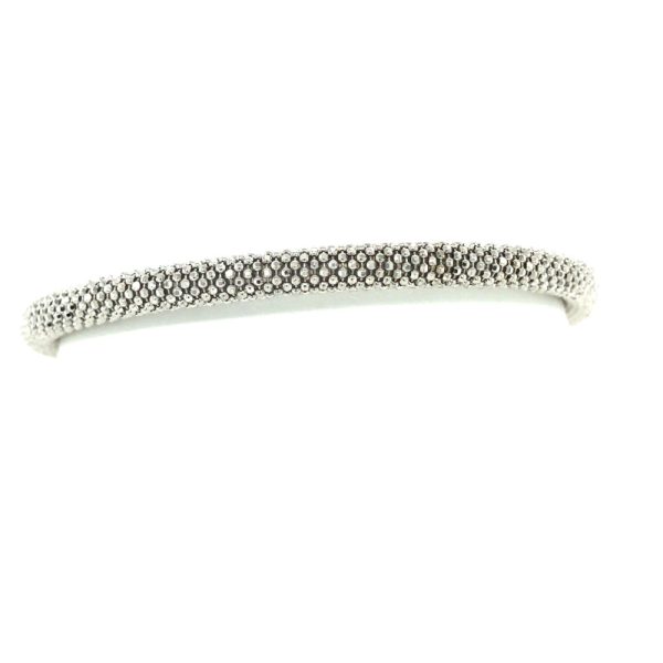 Rhodium-Plated Sterling Silver Bangle Bracelet